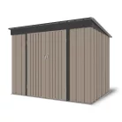 Riwall PRO RMSP 6x8 fém kerti tároló ház 240x183 cm, lapostetős, zárható, barna