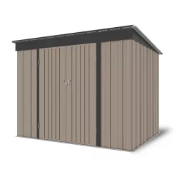   Riwall PRO RMSP 6x8 fém kerti tároló ház 240x183 cm, lapostetős, zárható, barna