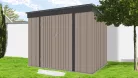 Riwall PRO RMSP 6x8 fém kerti tároló ház 240x183 cm, lapostetős, zárható, barna