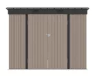 Riwall PRO RMSP 6x8 fém kerti tároló ház 240x183 cm, lapostetős, zárható, barna
