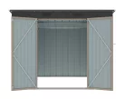 Riwall PRO RMSP 6x8 fém kerti tároló ház 240x183 cm, lapostetős, zárható, barna