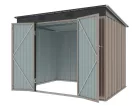 Riwall PRO RMSP 6x8 fém kerti tároló ház 240x183 cm, lapostetős, zárható, barna
