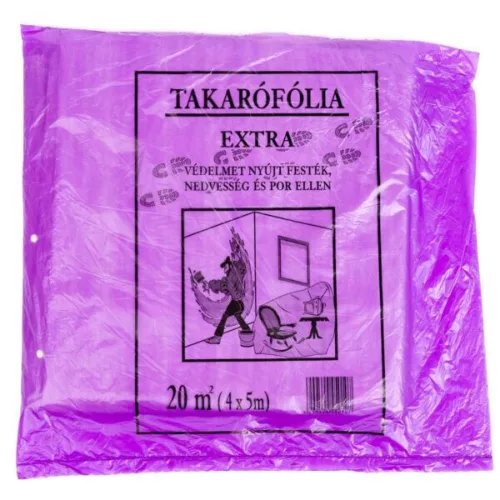 STALCO PE takaró fólia, 4x5m, 300g, standard/közepesen erős, járható