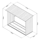 Riwall PRO RMWS 3x7 fém tűzifatároló 2x1,5 m, 2,2 m³, lejtős tetővel, antracit