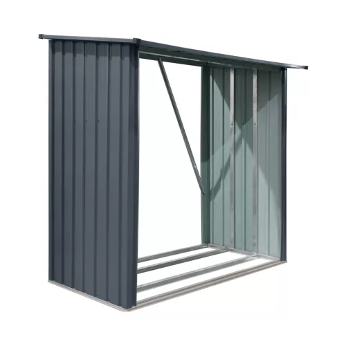 Riwall PRO RMWS 3x7 fém tűzifatároló 2x1,5 m, 2,2 m³, lejtős tetővel, antracit