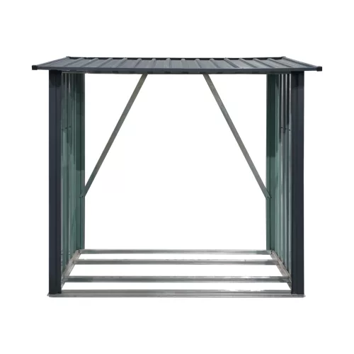 Riwall PRO RMWS 3x7 fém tűzifatároló 2x1,5 m, 2,2 m³, lejtős tetővel, antracit