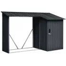 Riwall PRO RMWS 3x9 fém tűzifatároló fészerrel 2,7x1,6 m, zárható ajtóval, antracit