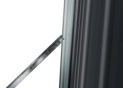 Riwall PRO RMWS 3x9 fém tűzifatároló fészerrel 2,7x1,6 m, zárható ajtóval, antracit