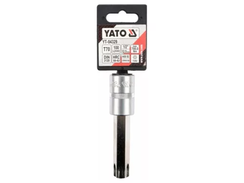 YATO Hosszú bit dugókulcs Torx 1/2" T70 CrV