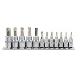   YATO Bit dugókulcs készlet 12 részes lyukas Torx 1/4", 3/8" CrV