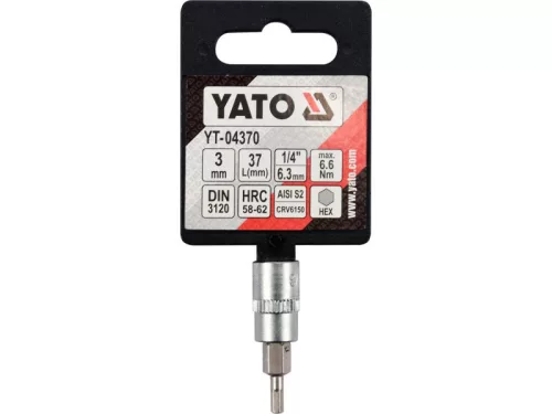 YATO Bit dugókulcs Imbusz 1/4" 3 mm CrV