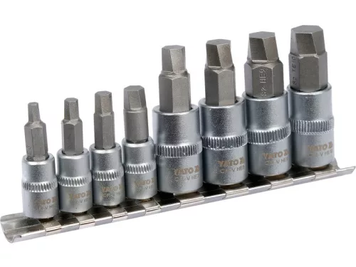 YATO Roncsolt imbuszcsavar kiszedő dugókulcs készlet 8 részes 1/4" 3/8"