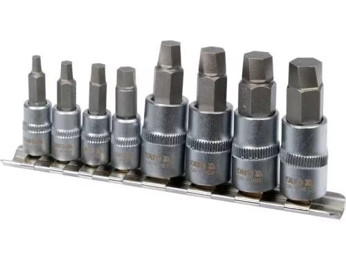 YATO Roncsolt imbuszcsavar kiszedő dugókulcs készlet 8 részes 1/4" 3/8"