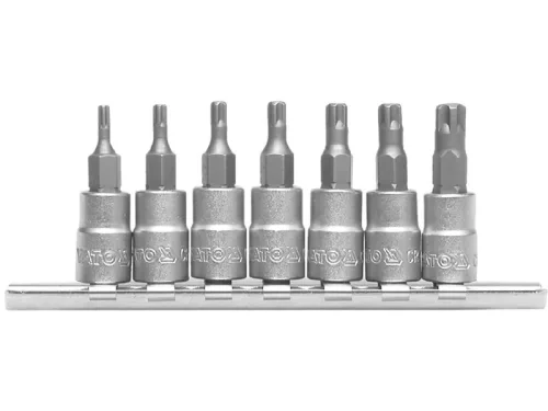 YATO Bit dugókulcs készlet 7 részes lyukas 5-ágú Torx 1/4" T10-T40 CrV