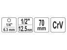 YATO Dugókulcs adapter 1/4" Hex -> 1/2" négyszög CrV
