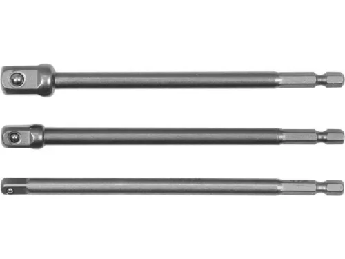 YATO Dugókulcs adapter készlet 3 részes 1/4" Hex -> 1/4", 3/8", 1/2" négyszög CrV