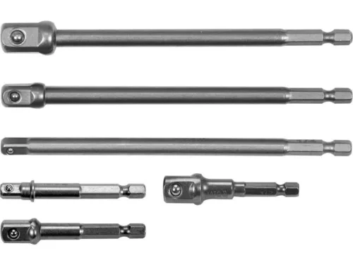 YATO Dugókulcs adapter készlet 6 részes 1/4" Hex -> 1/4", 3/8", 1/2" négyszög CrV