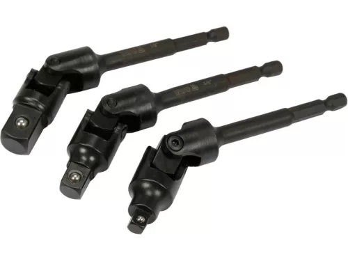 YATO Csuklós dugókulcs adapter készlet 3 részes 1/4" Hex -> 1/4" 3/8" 1/2" négyszög CrV