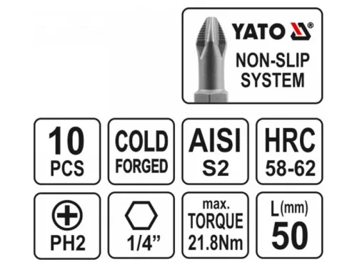 YATO Bithegy PH2 x 50 mm (10 db)