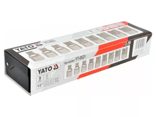 YATO Dugókulcs készlet 9 részes külső Torx 1/2" E10-E24 CrV