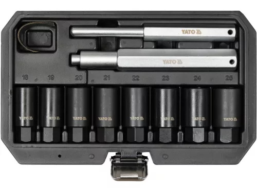 YATO Gépi dugókulcs készlet 10 részes 18-25 mm biztonsági kerékcsavarokhoz