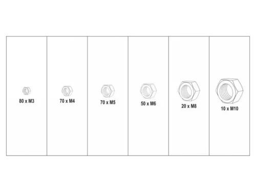 YATO Hatlapú csavaranya készlet 300 részes M3-M10