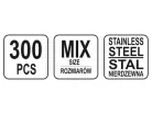 YATO Hatlapú inox csavaranya készlet 300 részes M3-M10