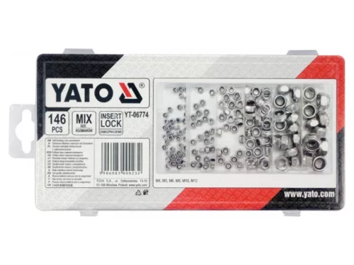 YATO Hatlapú önzáró csavaranya készlet 146 részes M4-M12