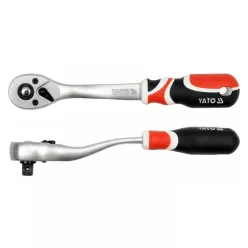   YATO Racsnis hajtószár 3/8" 200 mm 72T hajlított szár, lágy fogantyús CrV