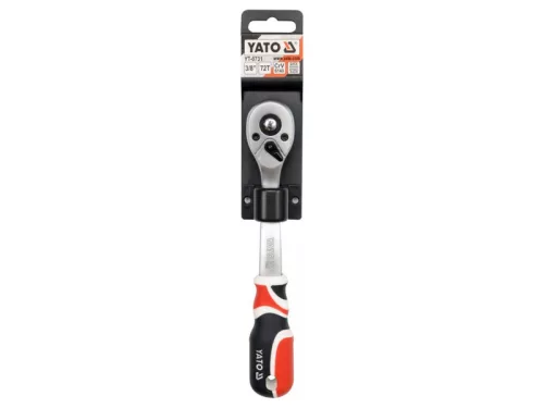YATO Racsnis hajtószár 3/8" 200 mm 72T hajlított szár, lágy fogantyús CrV