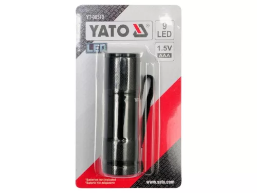 YATO Elemes LED zseblámpa 30 lm alumínium fekete 3 x AAA