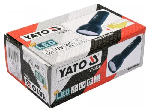 YATO Elemes UV zseblámpa + szemüveg 3 x AA