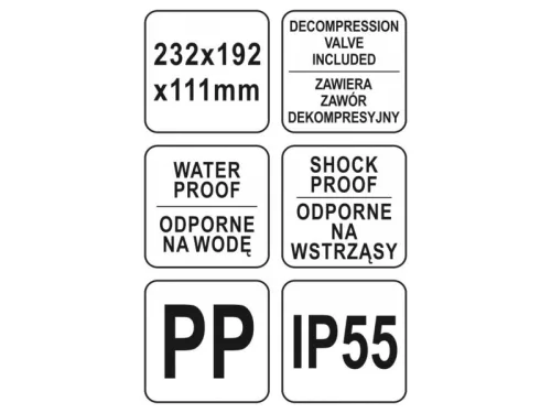 YATO Szerszámkoffer habszivacs betéttel 232 x 192 x 111 mm