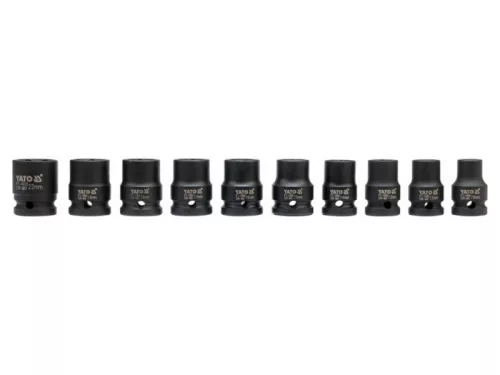 YATO Gépi dugókulcs készlet 10 részes 1/2" 10-22 mm CrMo