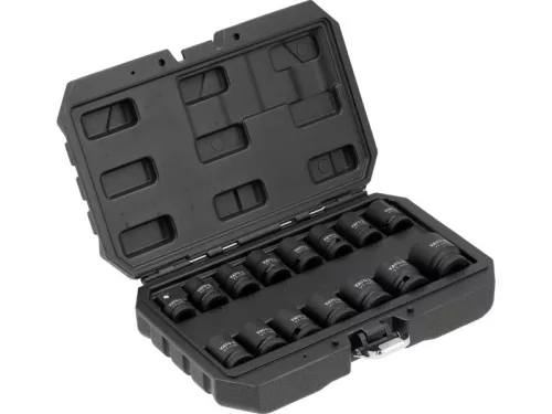 YATO Gépi dugókulcs készlet 1/2" 15 részes 10-27 mm 3/8" x 1/2" adapterrel