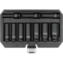   YATO Hosszú gépi dugókulcs készlet 10 részes 1/2" 10 részes 10-27 mm