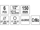 YATO Alufelni dugókulcs készlet 6 részes 1/2" 17/19/21 mm CrMo