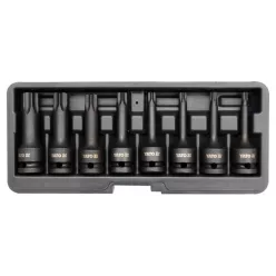   YATO Gépi hosszú bit dugókulcs készlet 8 részes Torx 1/2" T30-T80 CrMo