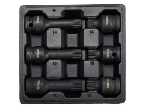 YATO Gépi bit dugókulcs készlet 6 részes Spline 1/2" M14-M18 CrMo