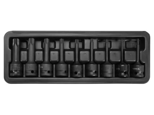 YATO Gépi hosszú bit dugókulcs készlet 9 részes Torx 1/2" T20-T70 CrMo