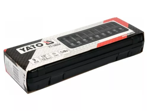 YATO Gépi hosszú bit dugókulcs készlet 9 részes Torx 1/2" T20-T70 CrMo