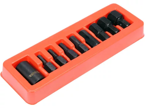 YATO Gépi imbusz bit készlet 9 részes 1/2" 6-19 mm dugókulcs adapterrel