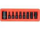 YATO Gépi torx bit készlet 9 részes 1/2" T30-T70 dugókulcs adapterrel
