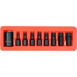   YATO Gépi torx bit készlet 9 részes 1/2" T30-T70 dugókulcs adapterrel