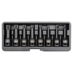   YATO Gépi hosszú bit dugókulcs készlet 8 részes Spline 1/2" M5-M18 CrMo