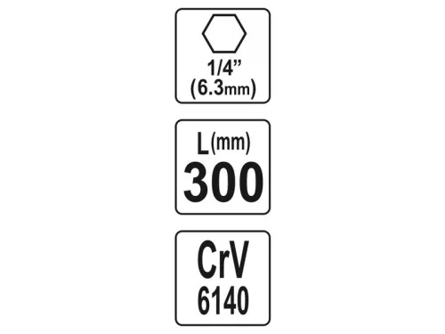 YATO Flexibilis behajtószár 1/4" x 1/4" 300 mm