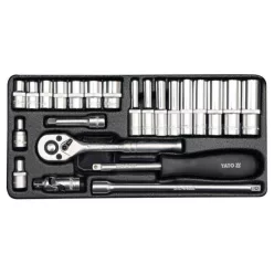 YATO Dugókulcs készlet 23 részes 1/4" 4-13 mm CrV