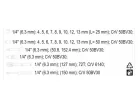 YATO Dugókulcs készlet 23 részes 1/4" 4-13 mm CrV