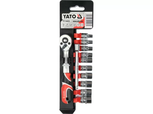 YATO Dugókulcs készlet 12 részes 1/4" 4-13 mm CrV