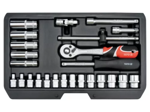 YATO Dugókulcs készlet 25 részes 1/4" 3,5-14 mm CrV
